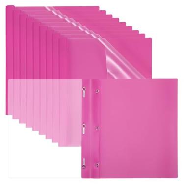 Imagem de PATIKIL Capas de relatório de plástico com pino, 10 peças, 80 folhas transparentes de apresentação frontal com 3 fixadores de pinos de metal, pasta de relatório para retomar documentos, arquivos