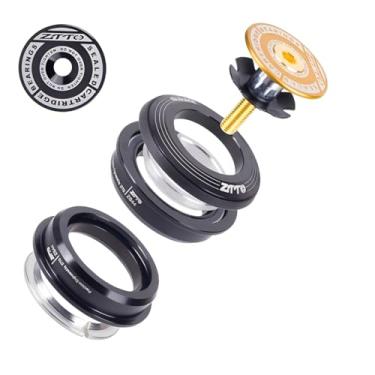 Imagem de ZTTO Fone de ouvido para bicicleta, MTB 44 mm ZS44 1-1/20.3 cm 28,6 mm, garfo de tubo reto, estrutura de bicicleta de estrada de montanha, perfil baixo, semiintegrado, 4444S (dourado)