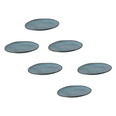 Imagem de Conjunto de Pratos de Sobremesa Ovais Porto Brasil Orgânico Night Sky 22,5cm - 6 peças