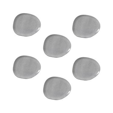 Imagem de Conjunto de Pratos Oval Porto Brasil Orgânico Dust 31cm - 6 Peças