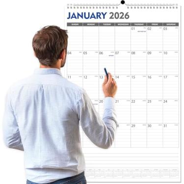 Imagem de GuassLee Calendário de parede extragrande 2025, planejador de parede vertical jumbo 2025-2026 de junho de 2025 a dezembro de 2026, 19 meses com datas e anotações julianas para planejamento de
