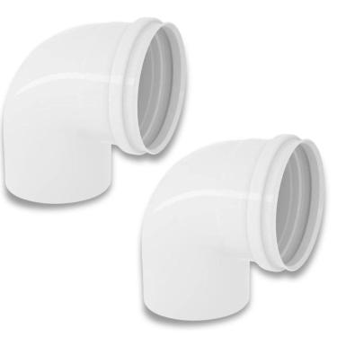 Imagem de Kit 2 Cotovelos Joelho Esgoto Pvc 90 Graus Branco 50Mm
