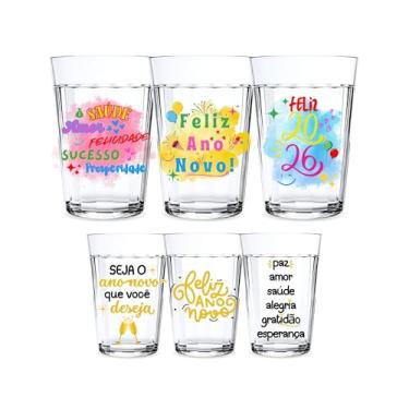 Imagem de Kit 3 Copos Americanos 190ml Personalizado C/Estampa Colorida Frase Ano Novo Cerveja Drinks Reveillon Decorativo Fim De Ano
