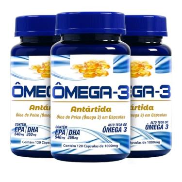 Imagem de Kit 3x Ômega-3 Antartida Óleo de Peixe | Suplemento Alimentar Premium com EPA & DHA– 120 Cápsulas Combo Triplo