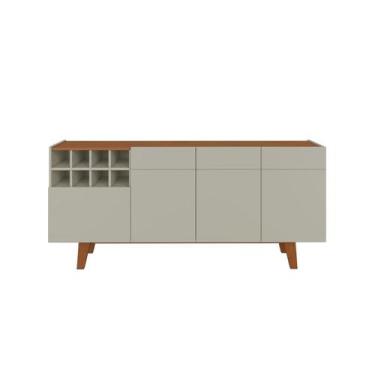 Imagem de Buffet Duna 3 Portas 1 Gaveta e Adega Mavaular, Off White/Naturale