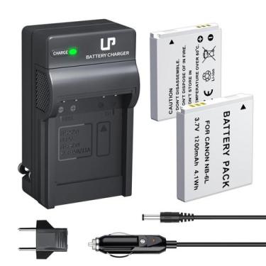 Imagem de Pacote com 2 baterias e carregadores de 1200 mAh para Canon PowerShot 