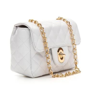 Imagem de Bolsa Feminina Pequena Baby Com Corrente Bordada De Mão - AVILLA, Bran