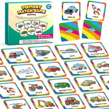 Imagem de Jogo de cartas Aizweb Match Game Memory Game Vehicle 48 unidades para 