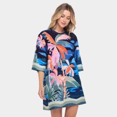 Imagem de Vestido Tshirt Farm Big Luar, Azul, M