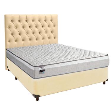Imagem de Cama Box + Colchão Casal Molas Ensacadas Hanover Inducol + Cabeceira Estofada