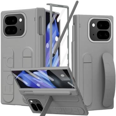 Imagem de YQODSZ Capa dobrável para Google Pixel 10 Pro com suporte para caneta S e Stylus, capa de telefone com alça de mão com suporte, proteção de dobradiça, protetor de tela, capa de alça de pulso para