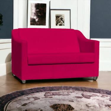 Imagem de Namoradeira Decorativa Para Sala Mila Suede Cores Pé de Plástico Croma