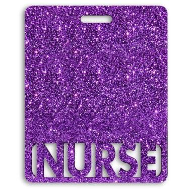 Imagem de Emblema estendido de enfermeira amigo horizontal fofo crachá amigos para enfermeiras colorido e glitter acrílico etiqueta de enfermeira tamanho perfeito para identificação de enfermagem estendida