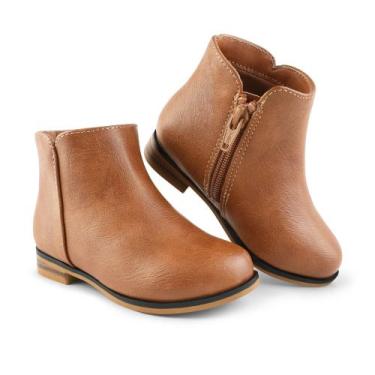Imagem de Botas FUPPIA Girls Ankle Boots, bota social, salto baixo, marrom 12