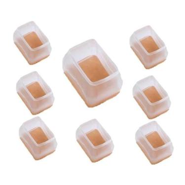 Imagem de Kit 16 Pé Retangular De Silicone Pé Cadeira Mesa Feltro - Geoprotector
