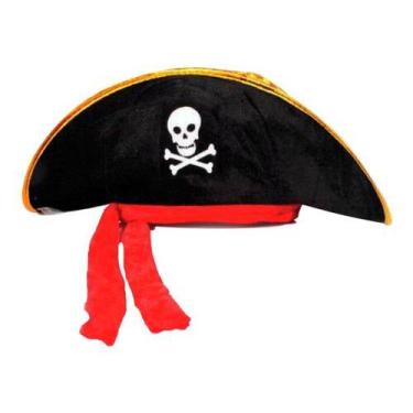 Imagem de Chapéu Pirata Com Lenço Festa Fantasia - JTK, Preto