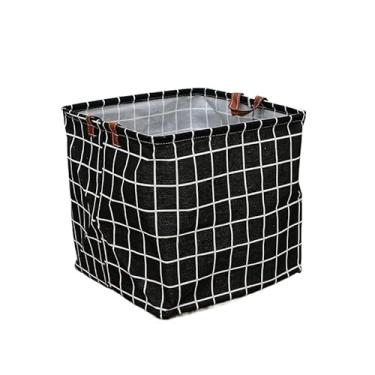 Imagem de Cesto Organizador Multiuso Dobrável Compacto e Resistente Para Roupa Suja, Brinquedos e Mais (2,Preto grade)