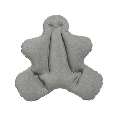 Imagem de MotiveTech Travesseiro inflável para cintura, viagem, respirável, prensa para inflar, suporte para as costas, almofada para cama, viagem para casa, Cinza