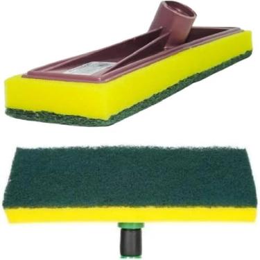 Imagem de Rodo Abrasivo Refil com Esponja, 26 cm, para Limpeza de Pisos, Azulejos e Piscinas, Esfregão, Resistente, 2 Unidades