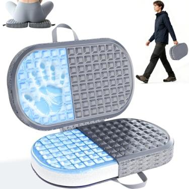 Imagem de Almofada dobrável de gel de espuma viscoelástica para cóccix para dor ciática no cóccix, alívio de pressão para voos longos, almofadas de cadeira portáteis para cadeiras de escritório, cadeira de