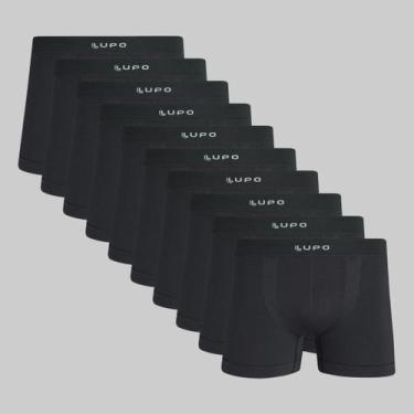Imagem de Kit 10 Cuecas Lupo Boxer Micromodal Sem Costura 00661, Grafite, G