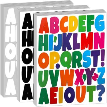 Imagem de Bemeol Letras para quadro de avisos, 1026 peças, 5 cm, letras autoadesivas, letras autoadesivas, para quadro de pôster, sala de aula, caixa de correio, porta, decoração de casa (multicolorida)