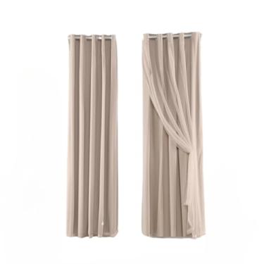 Imagem de Cortina com Blackout PVC com Tecido Voil 4,00 metros 4,00 m x 2,50 m (Bege)