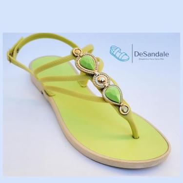 Imagem de Sandália rasteirinha Linda e Leve - Desandale, Lemon, 37