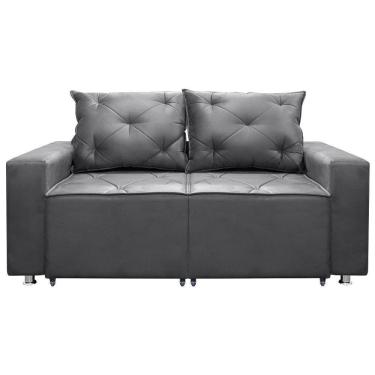 Imagem de Sofá 2 Lugares Retrátil E Reclinável Bariloche 1.80cm C/ Molas - Veludo Chumbo