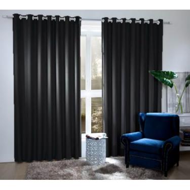Imagem de Cortina Blackout 4,00 x 2,60m, 2 Partes com 24 Ilhoses, Bloqueia até 80% da Luz, Reduz Calor e Protege dos Raios UV, Lavável em Máquina – MC Cortinas