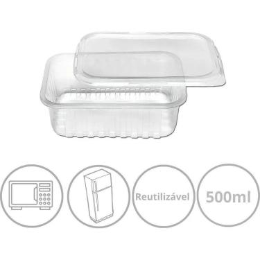 Imagem de 2X Pote Descartavel Marmita 500Ml Freezer Microondas 24Un Fi