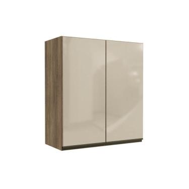 Imagem de Armário De Cozinha Modulado Maxxi G765 2 Portas C/ Vidro Nogal - Kappesberg