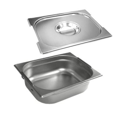 Imagem de CUBA Gastronômica Em INOX GN 1/2X100 mm 5,9 Litros COM ALÇA + Com TAMP