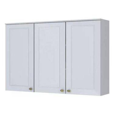 Imagem de Armário Aéreo 3 Portas 120cm Americana Branco - Móveis Henn Branco Hp