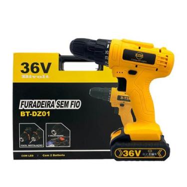 Imagem de Parafusadeira Furadeira 36V com LED 2 Baterias de Lítio e Kit Completo