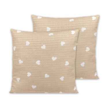 Imagem de Kit 2 Capas de Almofada Piquet Favinho 40x40 C/ Zíper - BEM ME QUER , 