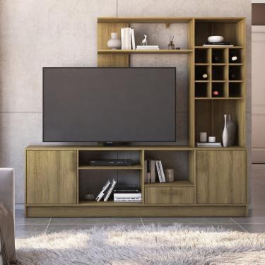 Imagem de Estante para Tv 55 Polegadas 2 Portas e 1 Gaveta Irlanda Mel