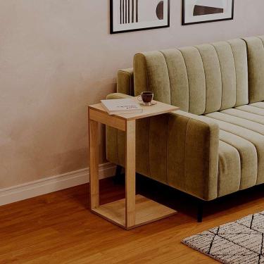 Imagem de Mesinha Lateral de Apoio Carvalho Sala Quarto 30x30x65cm