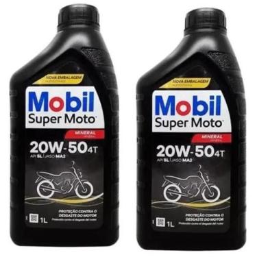 Imagem de Kit 2 unidades oleo 20w50 4T Mobil para Motos 1 Litro