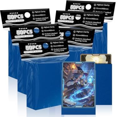Imagem de Mangas de cartão azul noturno adequadas para MTG, 300 peças de mangas de cartão padrão de para cartões colecionáveis cartões esportivos cartões de beisebol TCG Yugioh Magic, acessível resistente e agradável embaralhamento