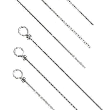 Imagem de Pacote com 100 iscas giratórias de arame de pesca, fio de pesca de aço inoxidável, eixo giratório de pesca para iscas de pesca, suprimentos para robalo de água doce, walleye salmão bagre