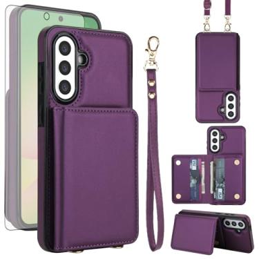 Imagem de Asuwish Capa de celular para Samsung Galaxy A17/A26 5G carteira celular com protetor de tela de vidro temperado alça transversal de pulso bloqueio RFID compartimento para cartão de crédito A 17 26 17A