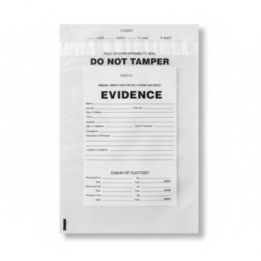 Imagem de Colarr Pacote com 100 sacos de evidência, 30,5 x 40,6 cm, grandes bolsas transparentes de segurança, fecho dobrável e resistente à violação com numeração em série para uso policial legal