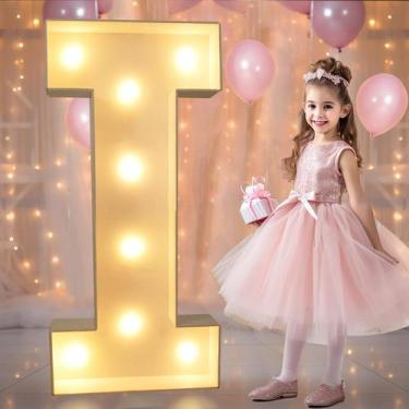 Imagem de Marquee Light Up Letters Pooqla 90 cm LED branco quente letra I