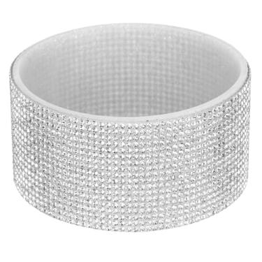 Imagem de Bota de silicone com glitter, bota protetora para garrafa de água de diamante, acessórios de manga antiderrapante para copo Stanley Tumbler 567-1,134 g com fundo de 7,4 a 7,6 cm, prata