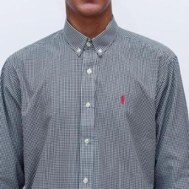 Imagem de Camisa Social Masculina Ralph L Quadriculada Cinza Escuro-Masculino