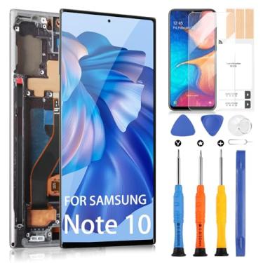 Imagem de Substituição de tela TFT para Samsung Galaxy Note 10 - para tela LCD Samsung Note10 Touch Screen para Galaxy N910 SM-N970F N970U N970U1 Montagem de vidro digitalizador com moldura (preto)