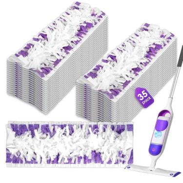Imagem de (35 unidades) Recargas de esfregão descartáveis compatíveis com Swiffer PowerMop, almofadas de substituição de limpeza por spray, refis de esfregão multisuperfície para limpeza de piso, pacote de 35