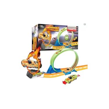 Imagem de Pista de Corrida com Loop 360 Graus, 13 Peças, Carrinho de Fricção, Plástico, 95cm, para Crianças a partir de 3 Anos