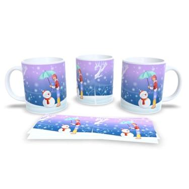 Imagem de Caneca de Natal com Arte Festiva, Porcelana Branca, Decoração de Inverno com Renas e Animais da Floresta, 11oz (13)